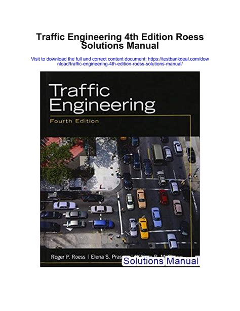 traffic engineering 4th edition solution manual Doc