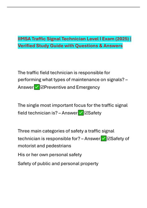 traffic signal technician level i study guide Kindle Editon