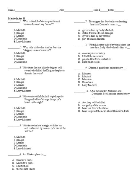 tragedy macbeth act 2 test pdf Ebook PDF