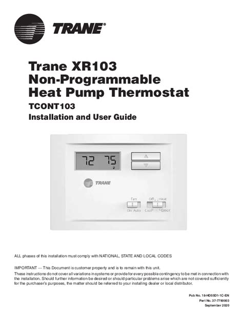 trane 4ttb6042a1000aa owners manual Reader