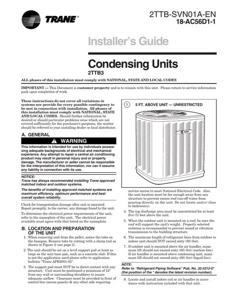 trane 4twb3048b10000c installation manual PDF