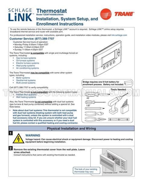 trane thermostat installation manual Kindle Editon