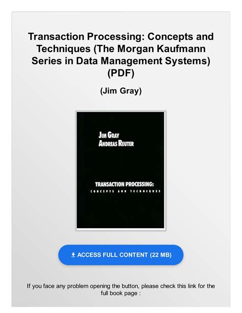 transaction processing concepts and techniques Epub