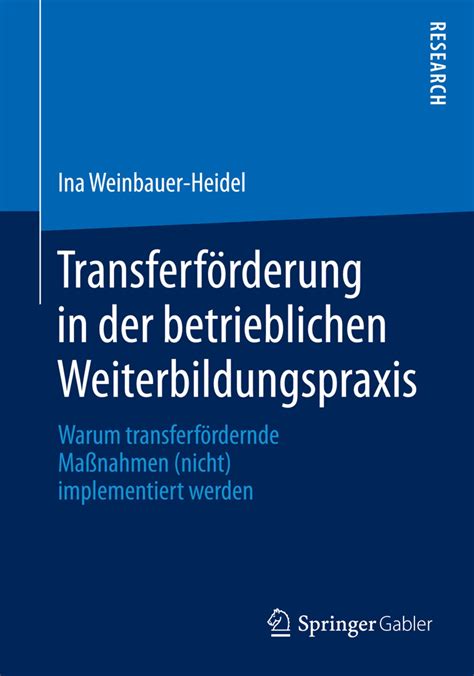 transferfderung betrieblichen weiterbildungspraxis transferfdernde implementiert Reader