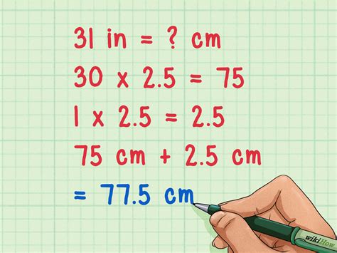 transformar de inches a cm