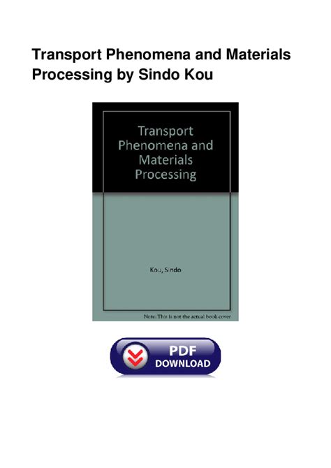 transport phenomena and materials processing sindo kou pdf Doc