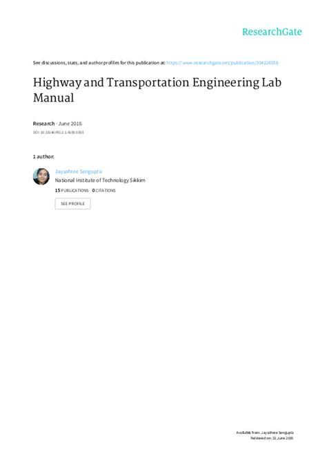 transportation engineering lab manual Epub