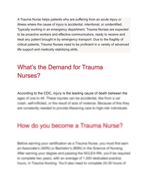 trauma nurse core course study guide Doc