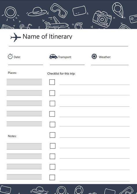 travel journal word template Doc