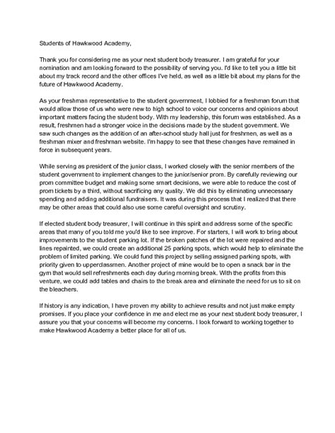 treasurer speech examples