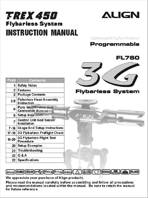 trex 450 flybarless manual Doc