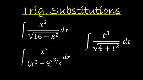 trig substitution problems