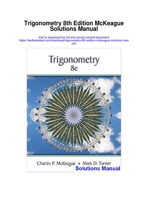 trigonometry 7th edition mckeague solutions manual pdf Epub