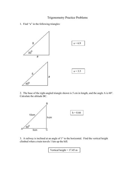 trigonometry worksheet t3 answers Reader