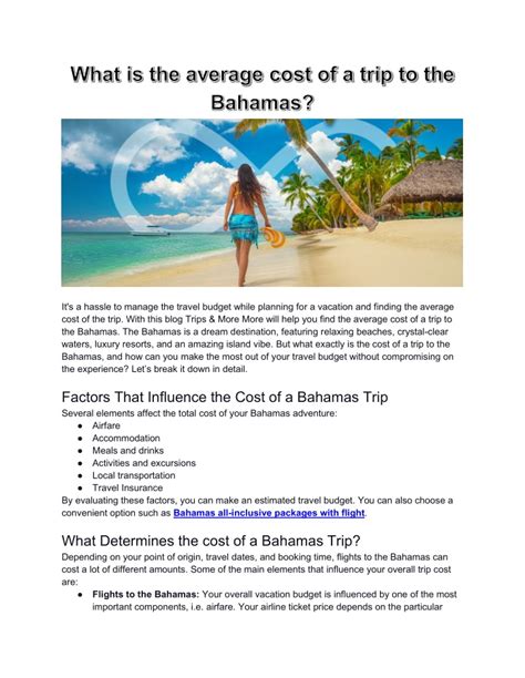 trip to bahamas all inclusive