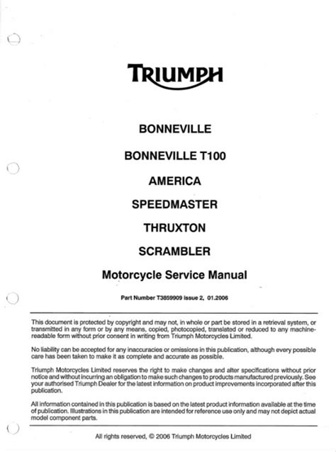 triumph bonneville workshop service repair manual PDF