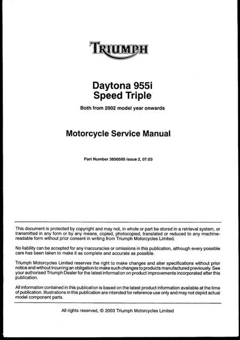 triumph speed triple workshop manual Doc