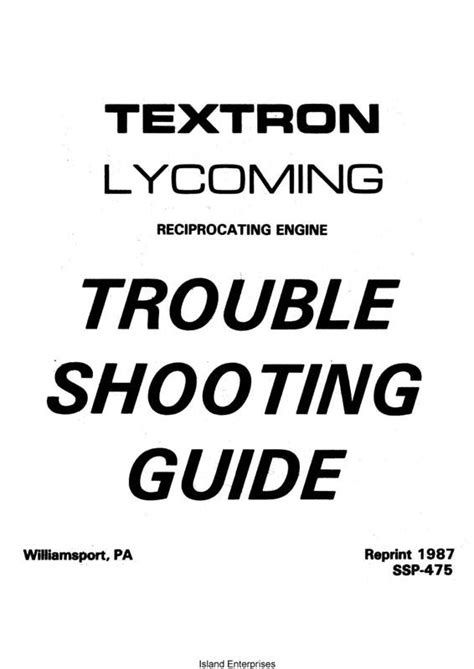 trouble shooting guide lycoming Reader