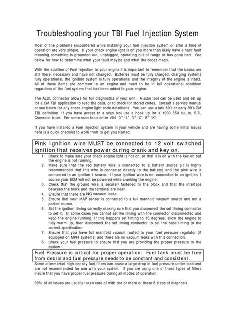 troubleshooting your tbi fuel injection system 73 pdf PDF