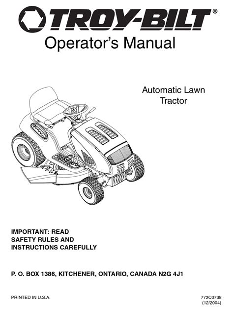 troy bilt tractor manual PDF