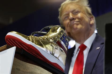 trump sneakers gold