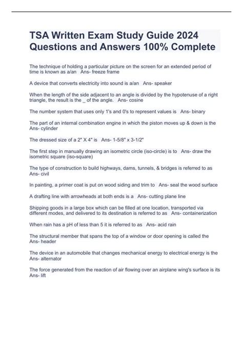 tsa test study guide Epub