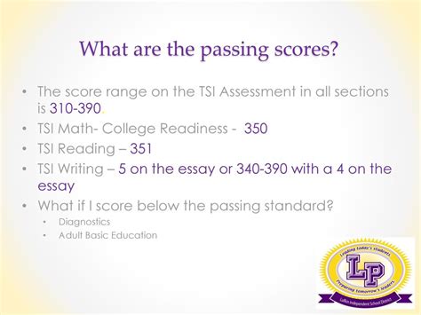 tsi math passing score