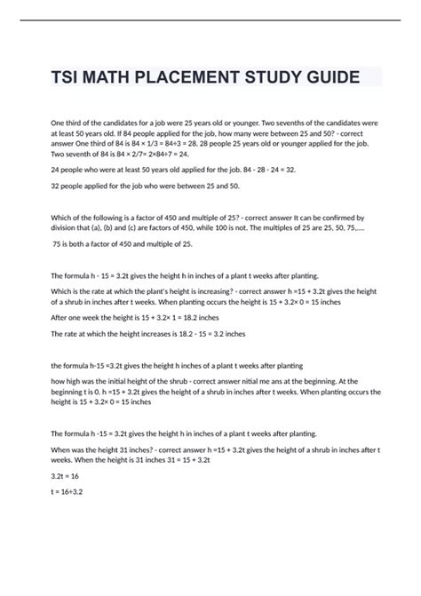 tsi study guide for math PDF