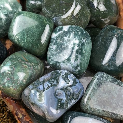 tumbled moss agate