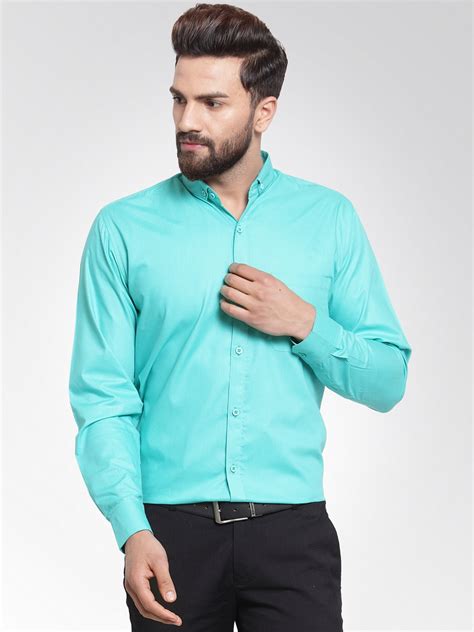 turquoise designer shirt