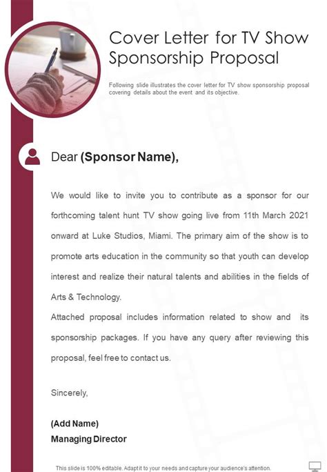 tv talk show sponsorship proposal letter PDF