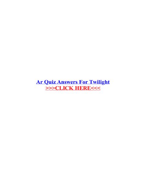 twilight ar quiz answers PDF