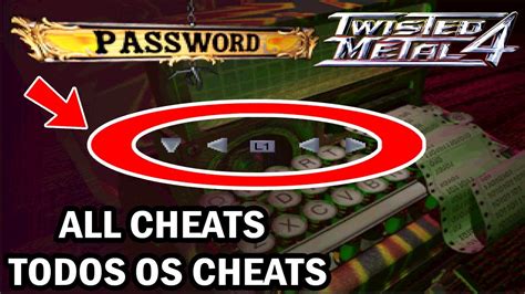 twisted metal 4 cheats ps1