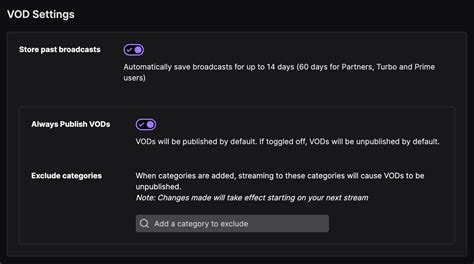 twitch vods not published automatically