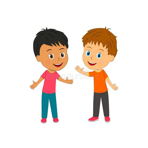 two boys cartoon just standing and thinking