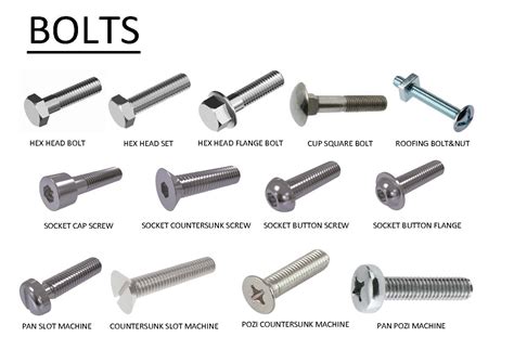 types of bolts