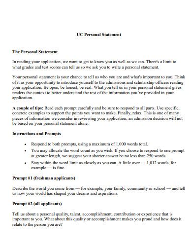 uc personal statement example essay Epub