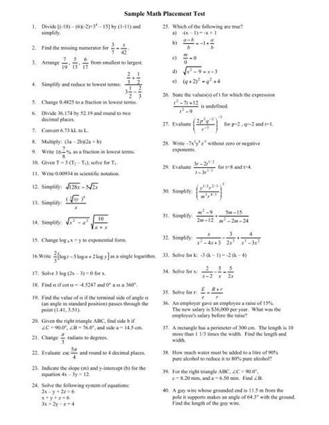 uci math placement test