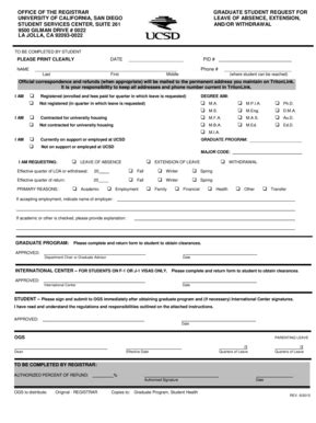 ucsd leave of absence