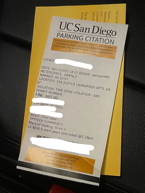 ucsd parking ticket