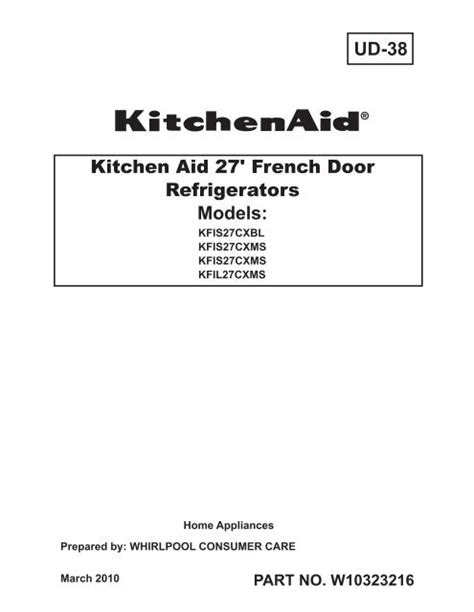 ud38 kitchen aid 2739 french door refrigerators modelswhirlpool PDF