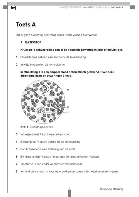 uitwerkingen d toets biologie voor jou PDF