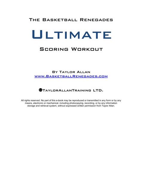 ultimate scoring workout manual Reader