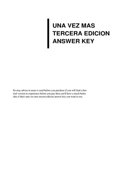 una vez mas terecra edicion workbook answers Ebook PDF