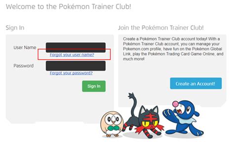 unable to reset pokemon trainer club password