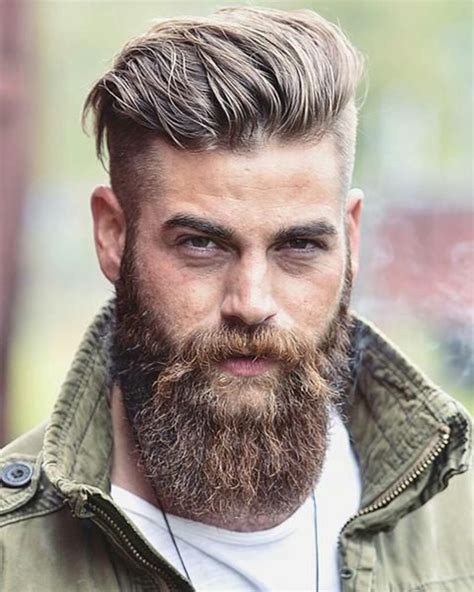 undercut hairstyle with beard