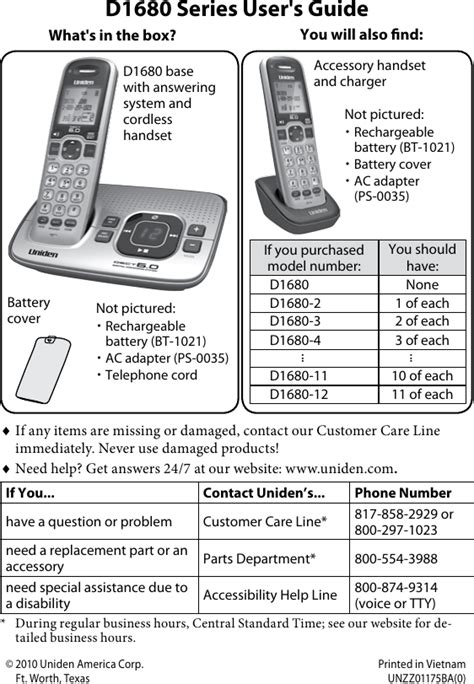 uniden d1680 user manual Doc