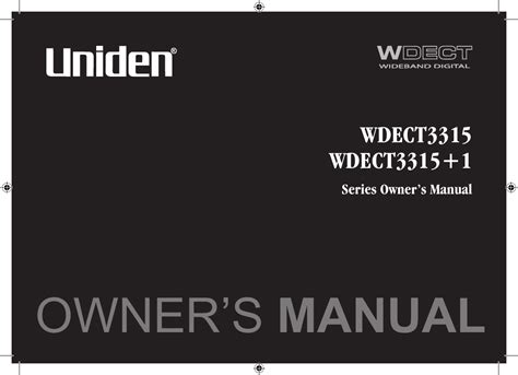 uniden wdect 3315 manual PDF