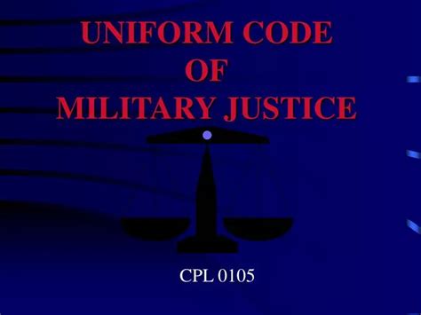 uniform code of military justice ppt pdf PDF