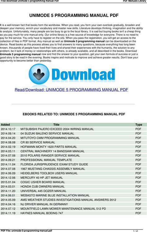 unimode-5-programming-manual Ebook Reader